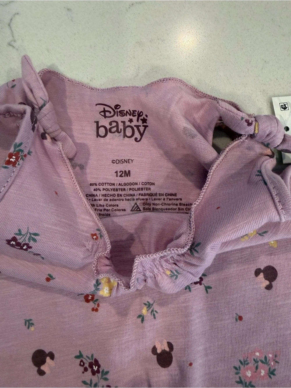 Minnie Mouse Lilac Floral Romper 12M (Disney Baby)